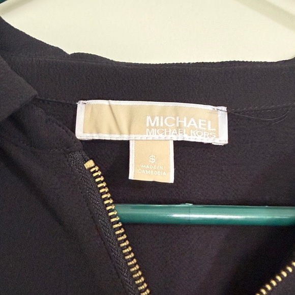 Black Zip-Front Michael Kors Blouse - Picture 2 of 3